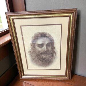Fern Beckham Compassionate Christ Vintage Framed Print Religious Art 19x15